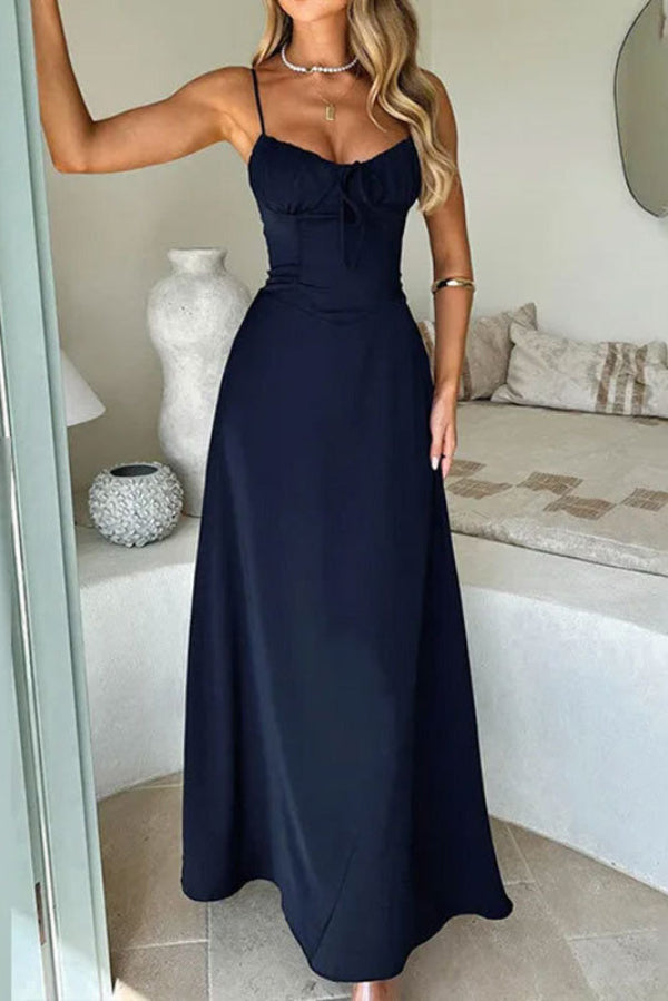 Sexy Daffodil Sleeveless Maxi Evening Dress