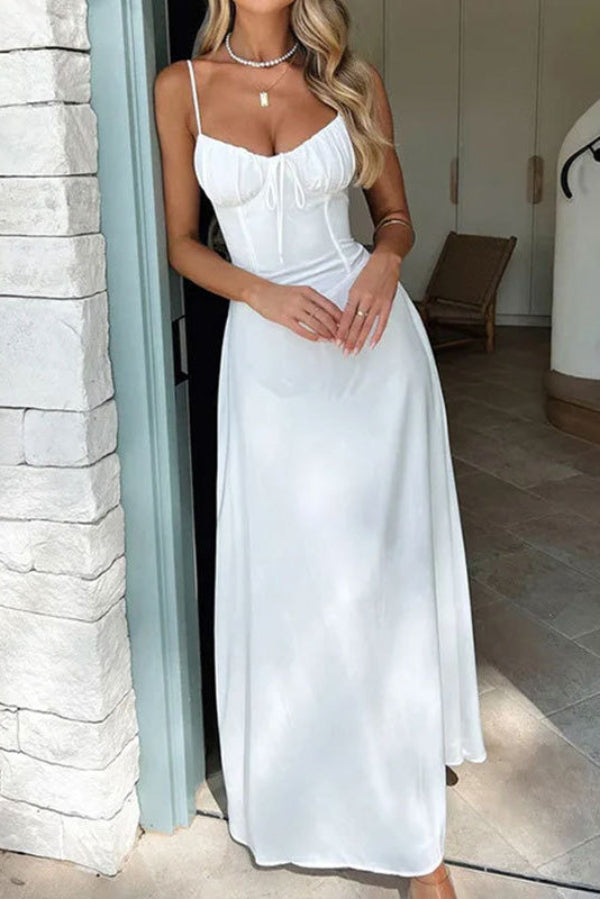 Sexy Daffodil Sleeveless Maxi Evening Dress - Fashionpara