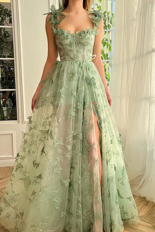 Sexy Green Sleeveless Maxi Evening Dresses - Fashionpara