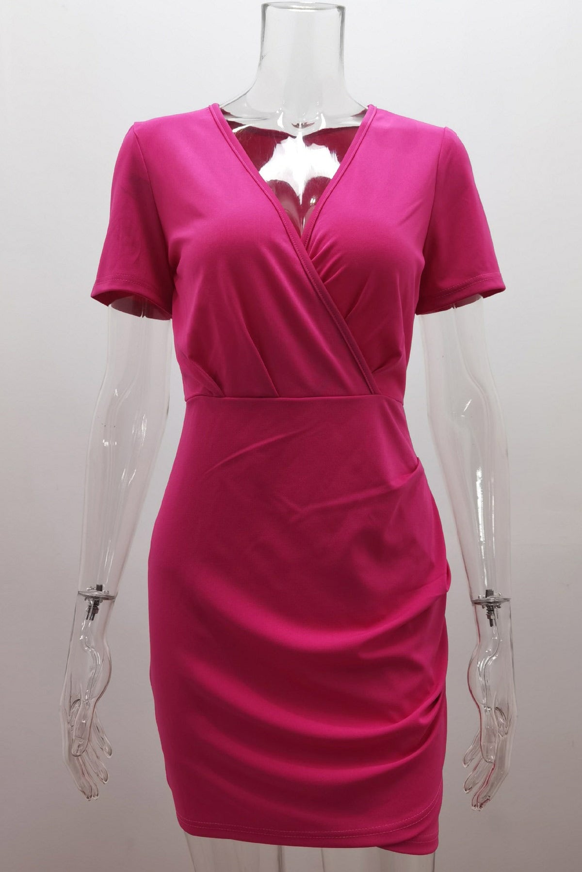 Sexy V-Neck Burgundy Mini Party Cocktail Dress