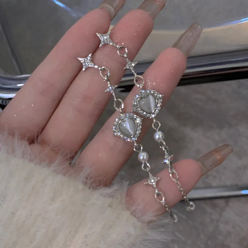 Gloomy Rebel Metal Chain Cross Affection Earring