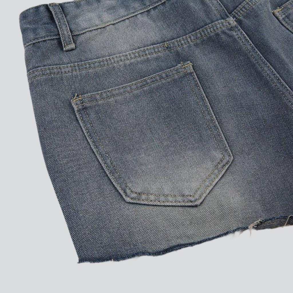 Y2k distressed jean shorts - Fashionpara