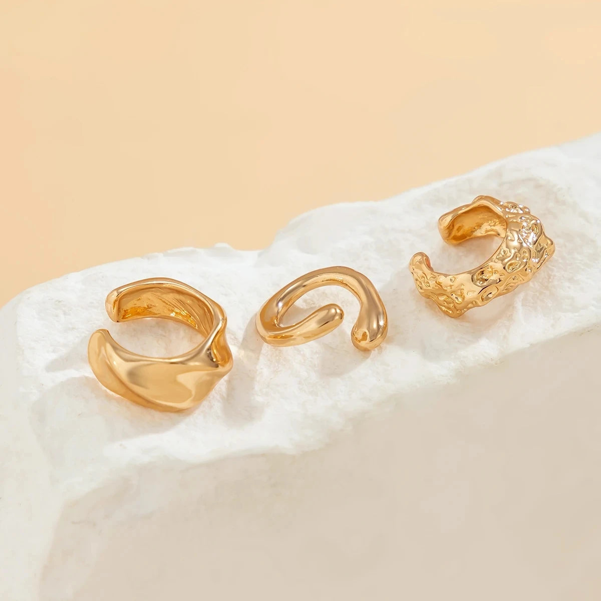 Chunky Metallic No Piercing Clamp Ear Cuff Earring