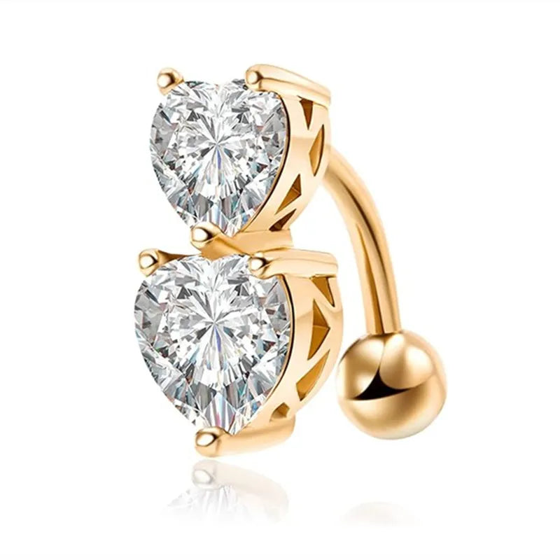 Gothic Heart Dangle Butterfly Belly Ring