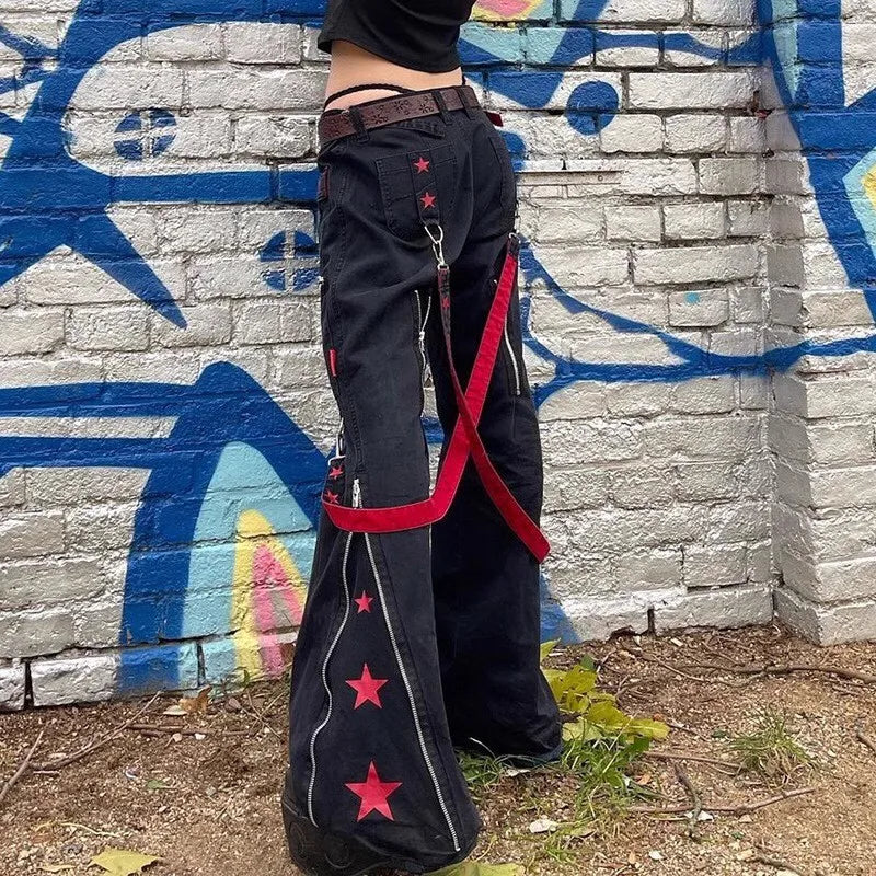 Star Print Gothic Loose Pant