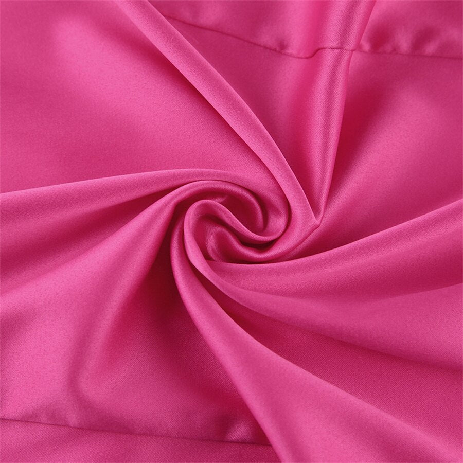 Satin One-Shoulder Cutout Tassel-Hem Maxi Dress 5
