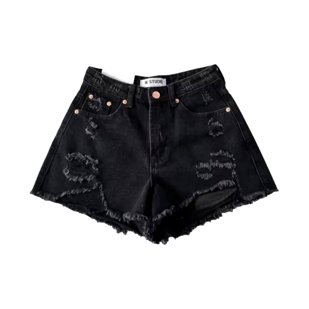 Y2k fashion distressed denim shorts - Fashionpara