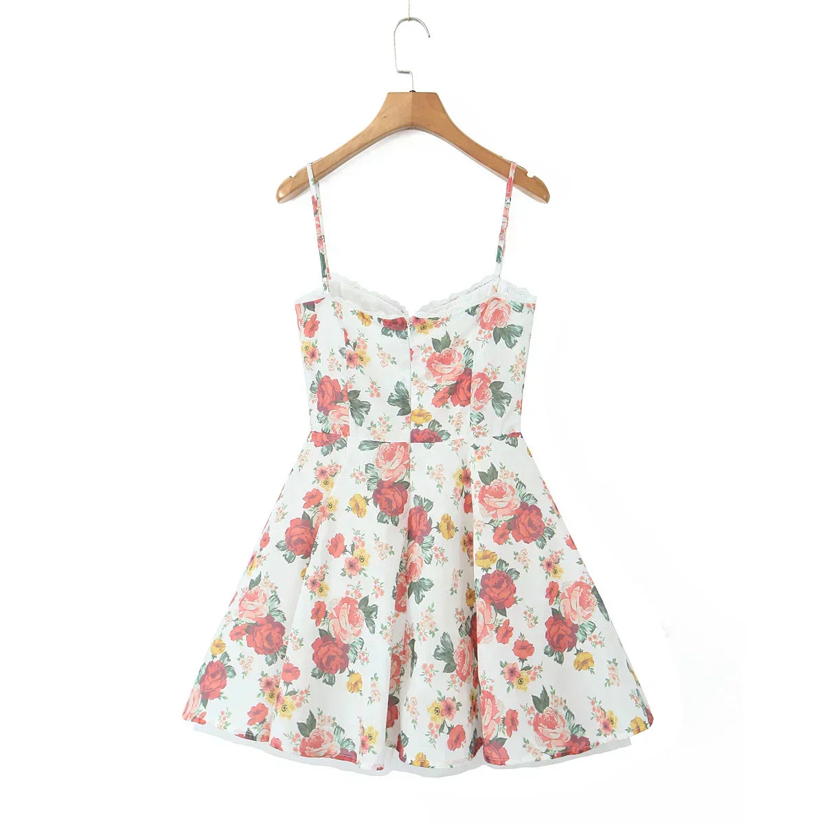 Floral Strapless Sweetheart Corset Ruffle Hem Mini Dress - View 5