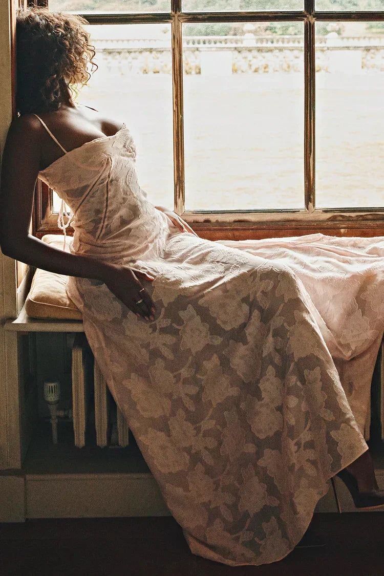 Floral Spaghetti Strap Sheer Slip Maxi Dress - View 2