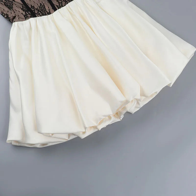 Patchwork Lace Black Backless Dress - View 10