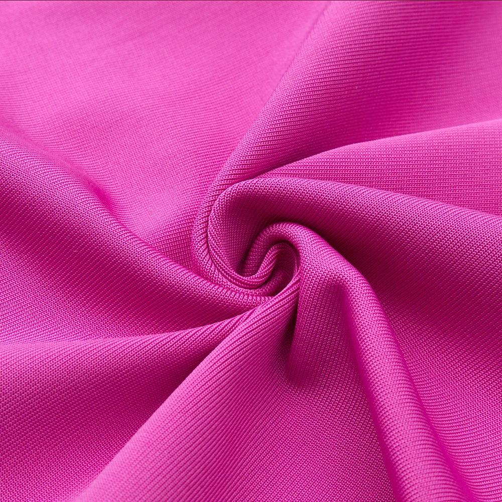 Spicy Pink Feather Corset Midi Dress - Fashionpara