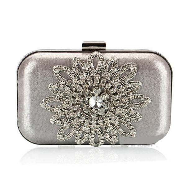 Silver Rhinestone Luxury Party Handbag