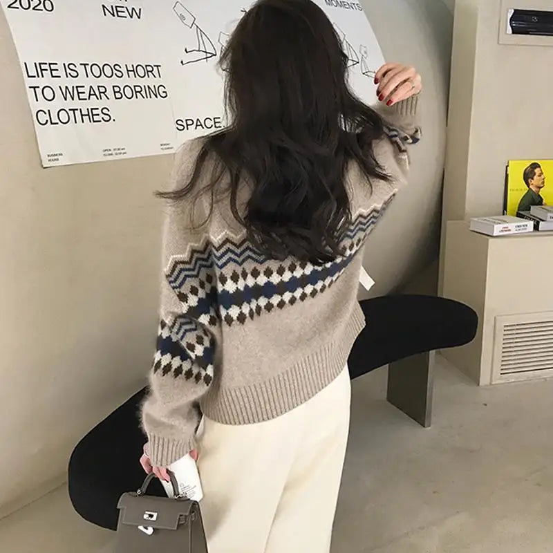 Loose O-neck Office Lady Cardigan - Fashionpara