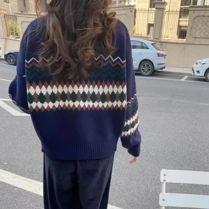 Loose O-neck Office Lady Cardigan - Fashionpara