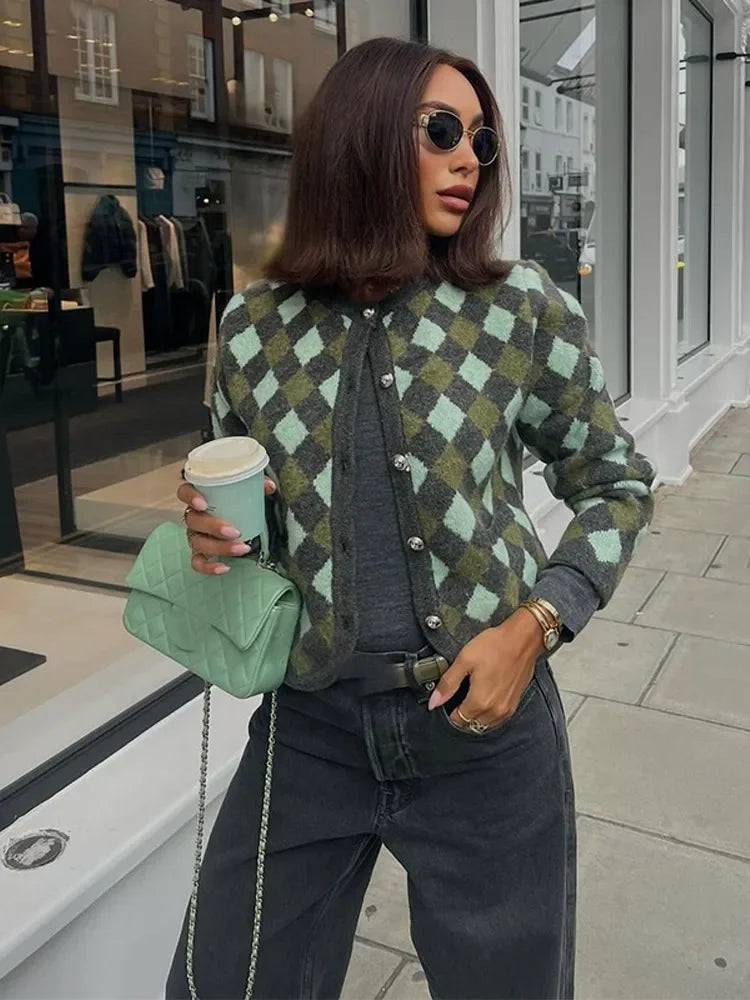 Contrasting Pocket Slim Cardigan