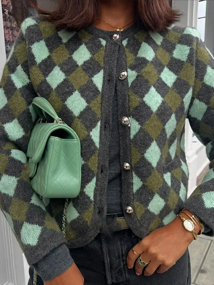 Contrasting Pocket Slim Cardigan