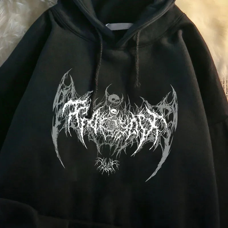 Skull Graphic Long Sleeve Hoodie 3