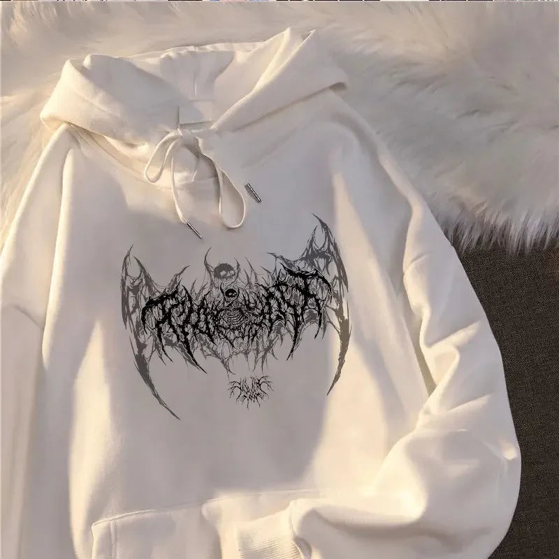 Skull Graphic Long Sleeve Hoodie