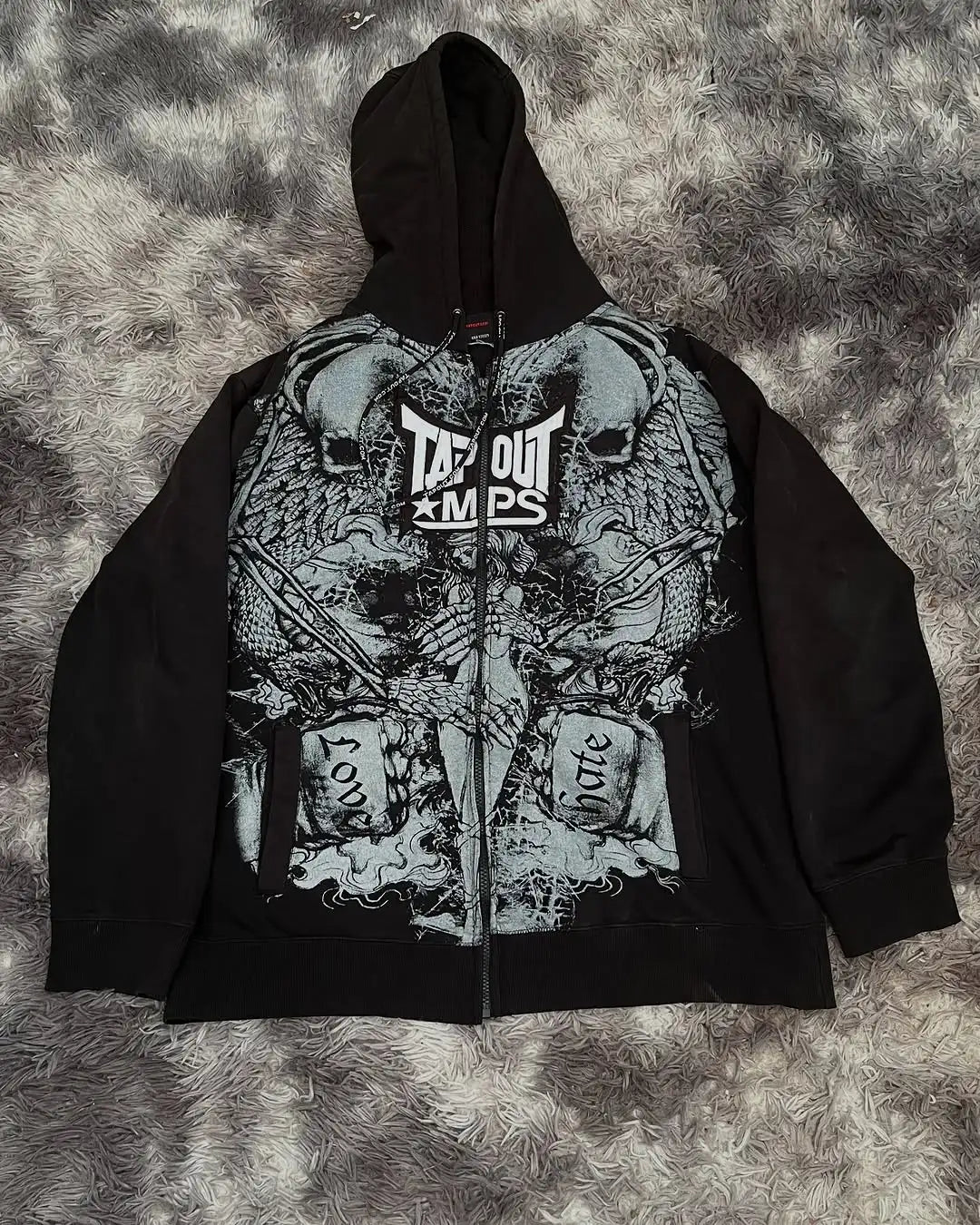 Skull Print Hooded Sweatshirt