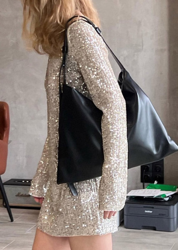 Sequin Long Sleeve Round Neck Bodycon Mini Dress - View 4