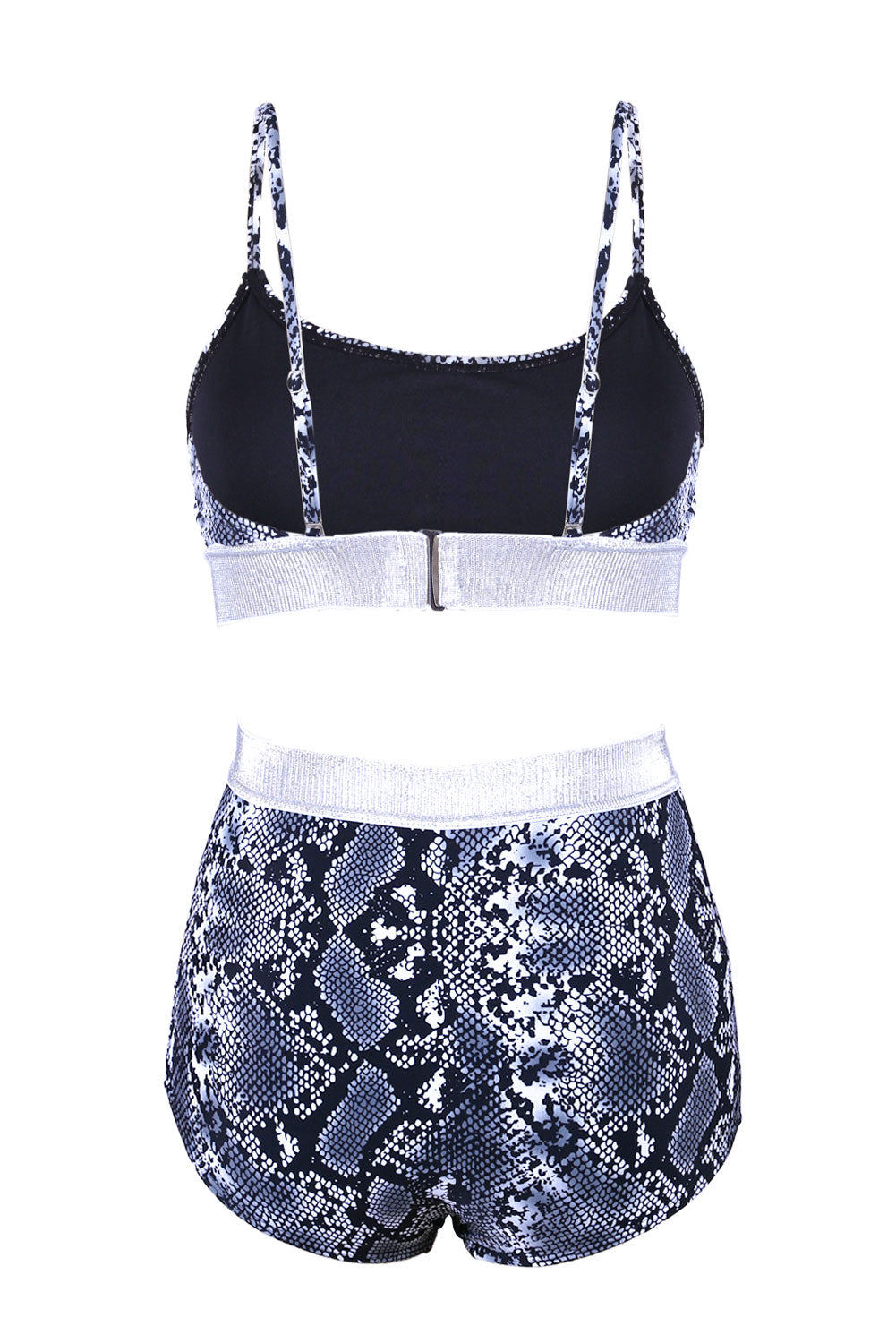 Snake Print Two-piece High Waisted Bikini Set