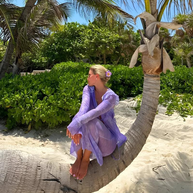 Snakeskin Blouse & Maxi Skirt Two Piece Set - Fashionpara