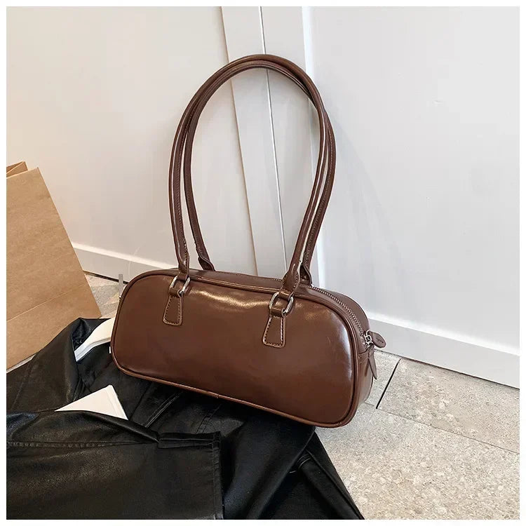 Spring Retro PU Leather Underarm Shoulder Bag