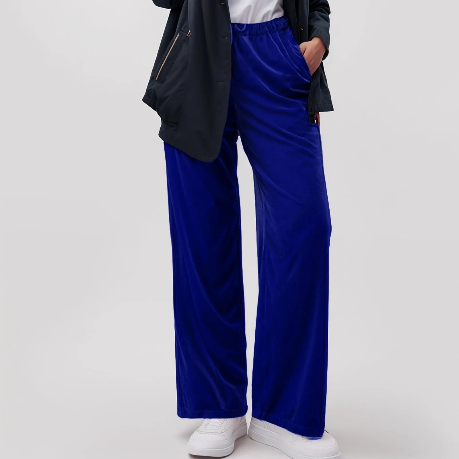 Solid Pocket Stretch Yoga Casual Pants