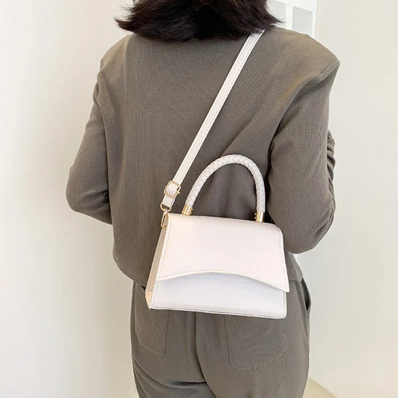 Solid Color PU Leather Designer Crossbody Handbag