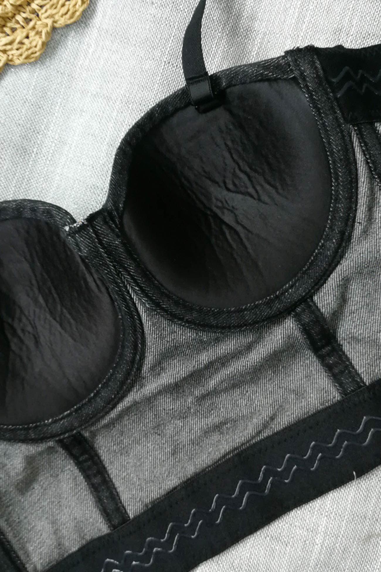 Solid Corset Denim Cami Top - Fashionpara