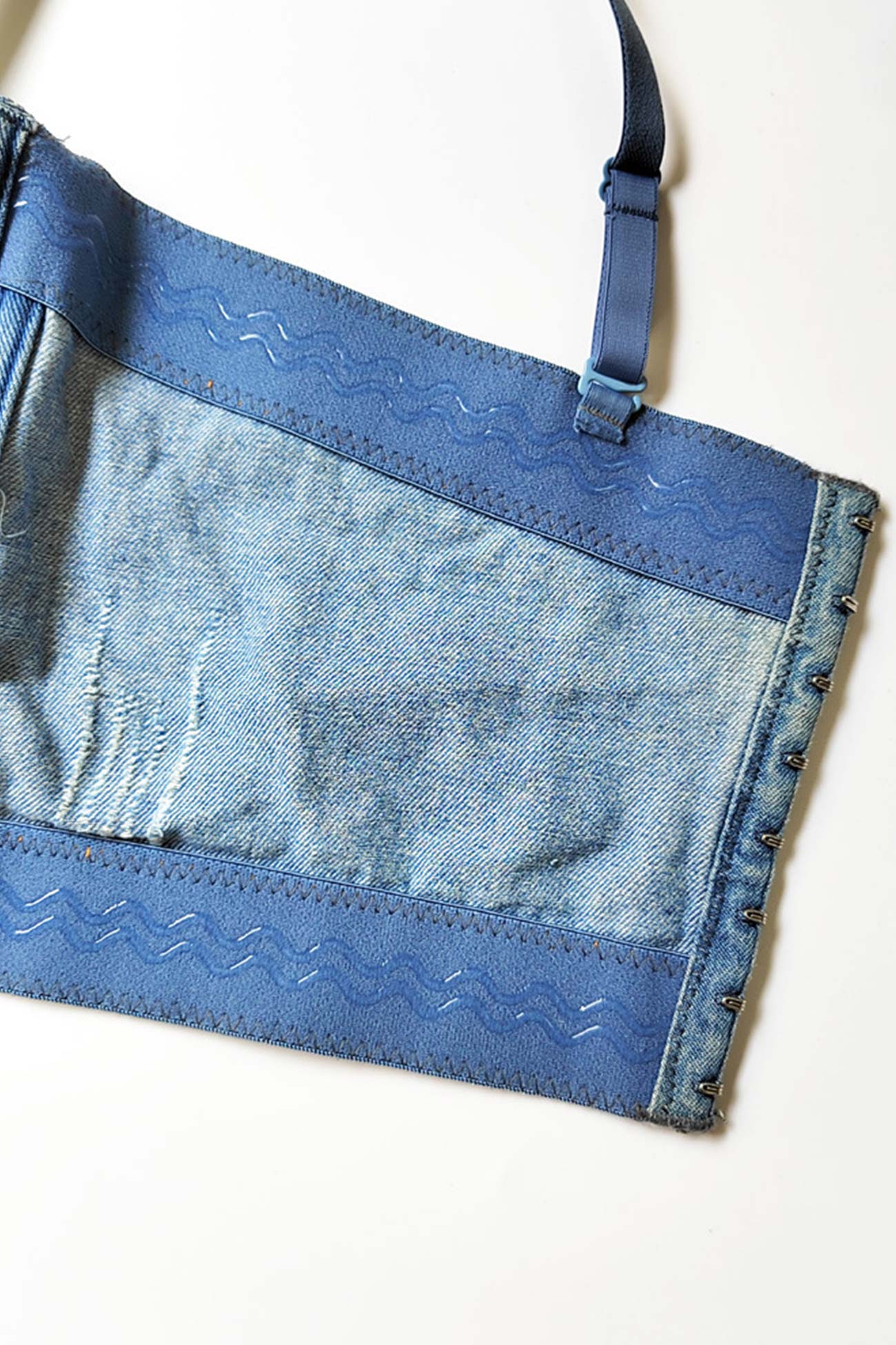 Solid Corset Denim Cami Top - Fashionpara