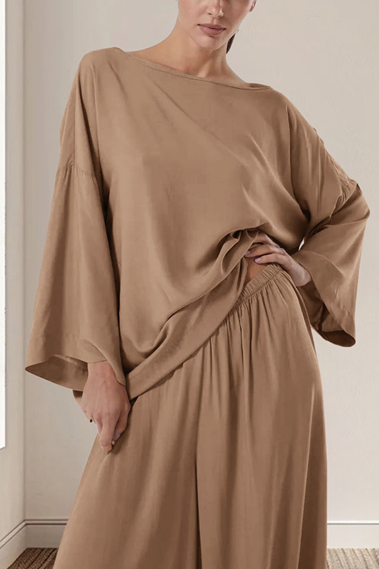 Solid Long Sleeve Oversized Loungewear