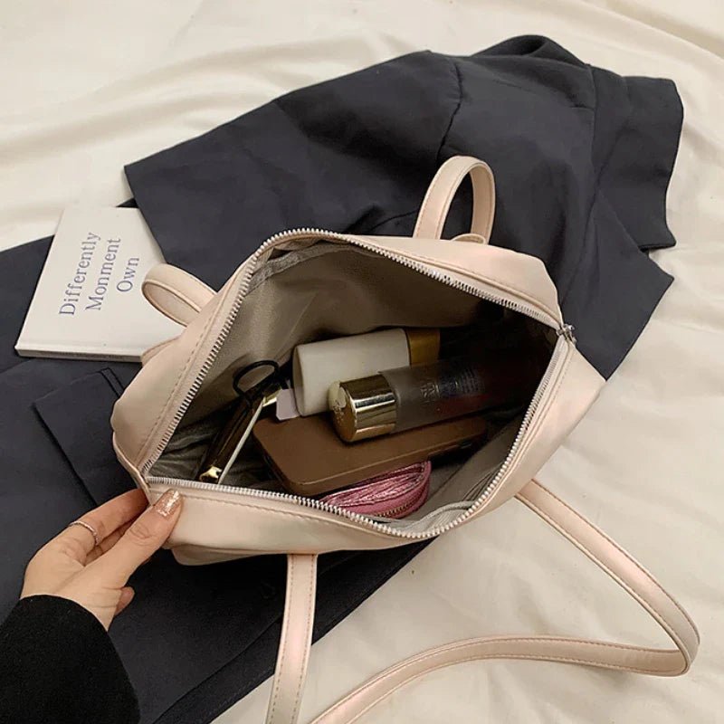 Glossy PU Sewing Thread Shoulder Bag