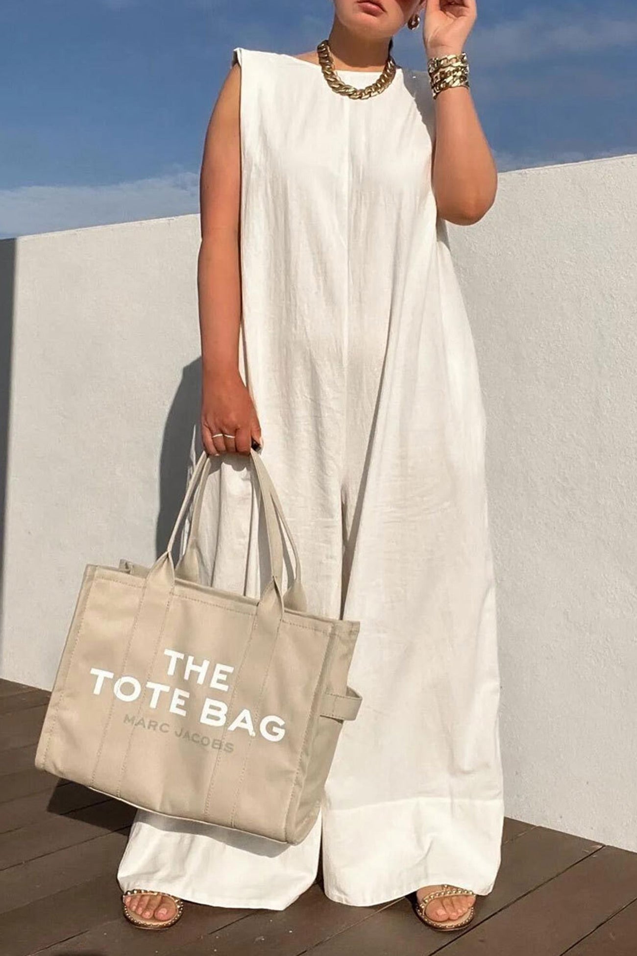 Solid Sleeveless Wide Leg Jumpsuits - Fashionpara