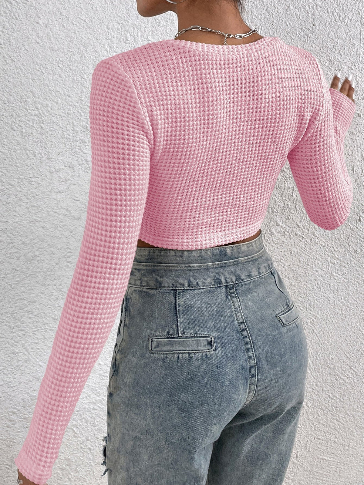 KittenAlarm - Solid V Neck Crop Tee