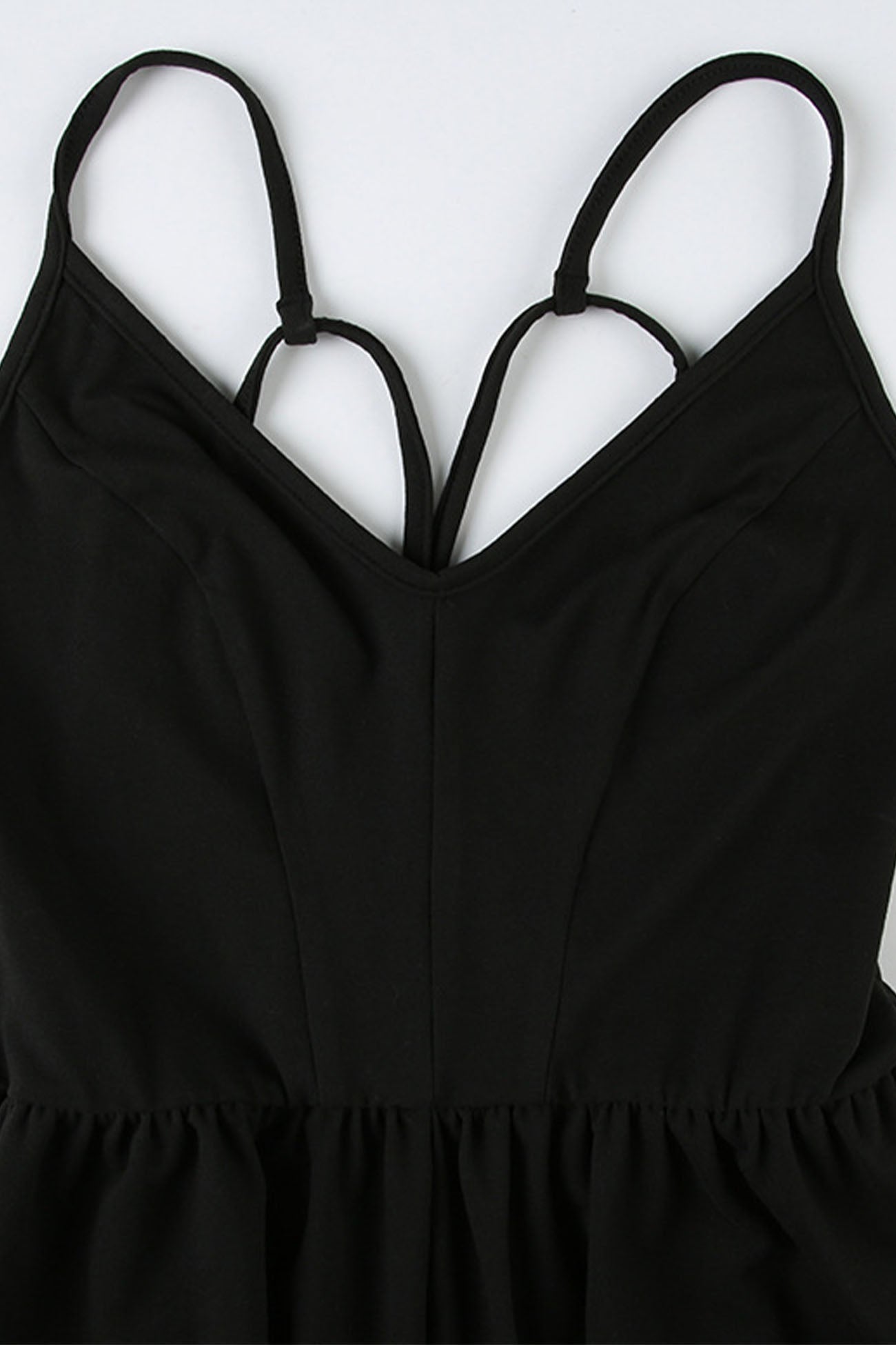 Solid Color Backless Suspender Rompers - Fashionpara