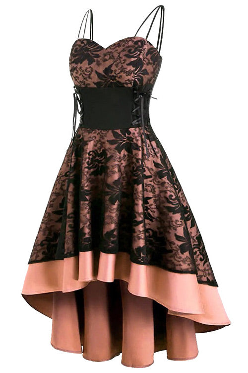 Spaghetti Straps A-Line Lace Party Dress  Fashionpara