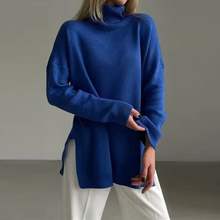 Colorblock  Turtleneck  Thick Sweater