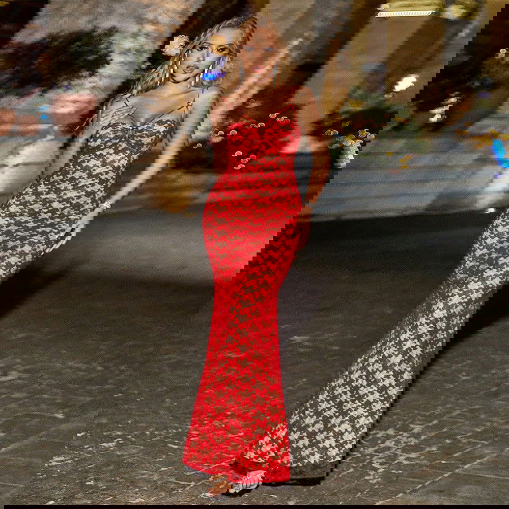 Sweet Spicy Dress Slim Fishtail Strap Dress Evening Dress - Fashionpara