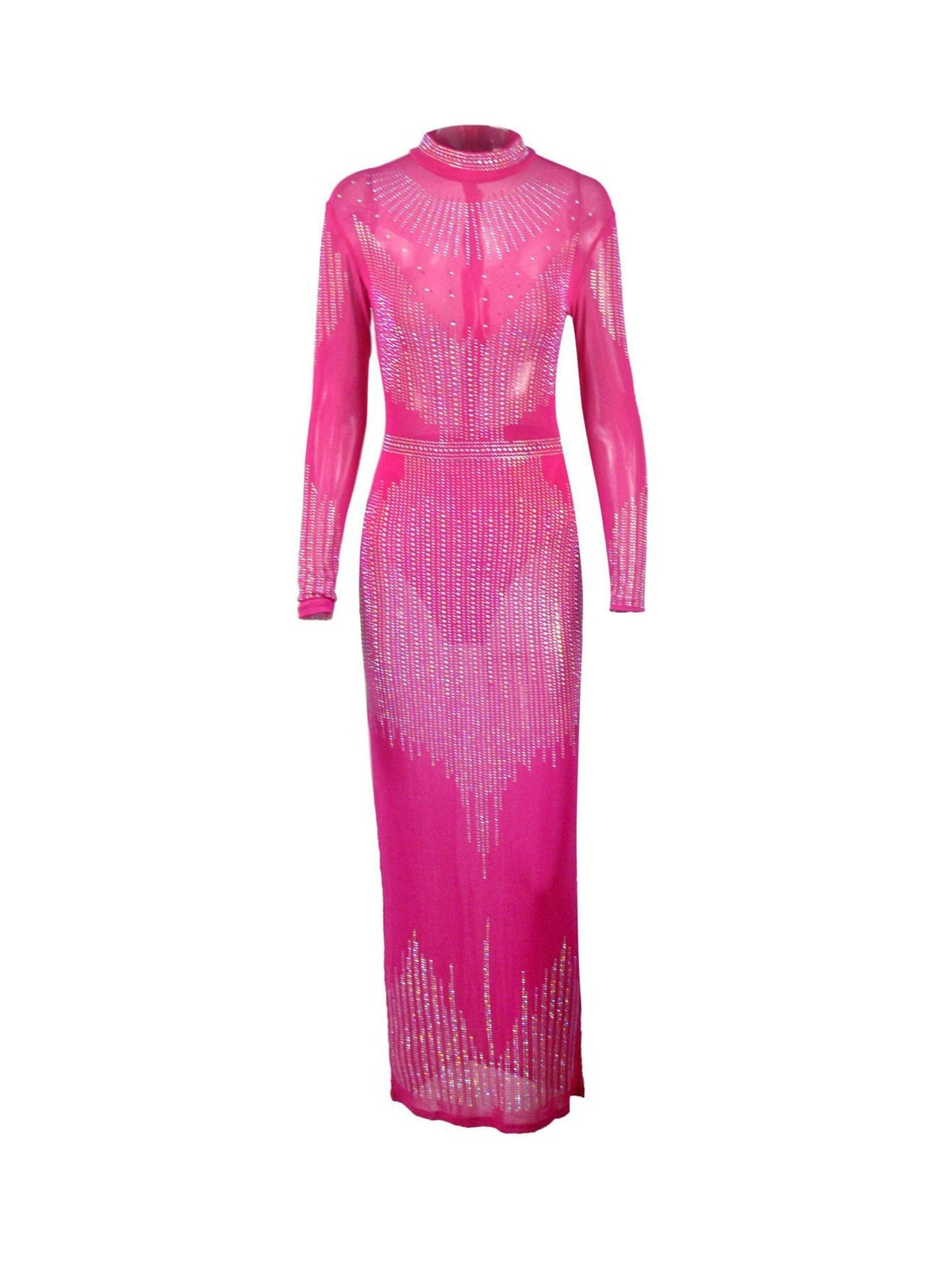 KittenAlarm - Stand Neck Glitter Evening Dress