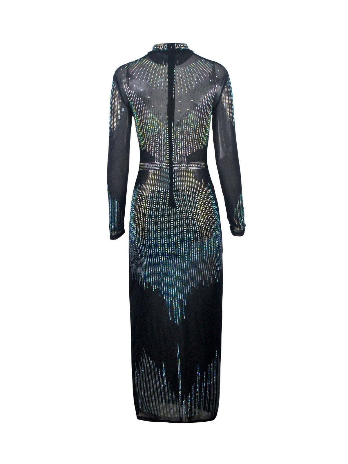 KittenAlarm - Stand Neck Glitter Evening Dress