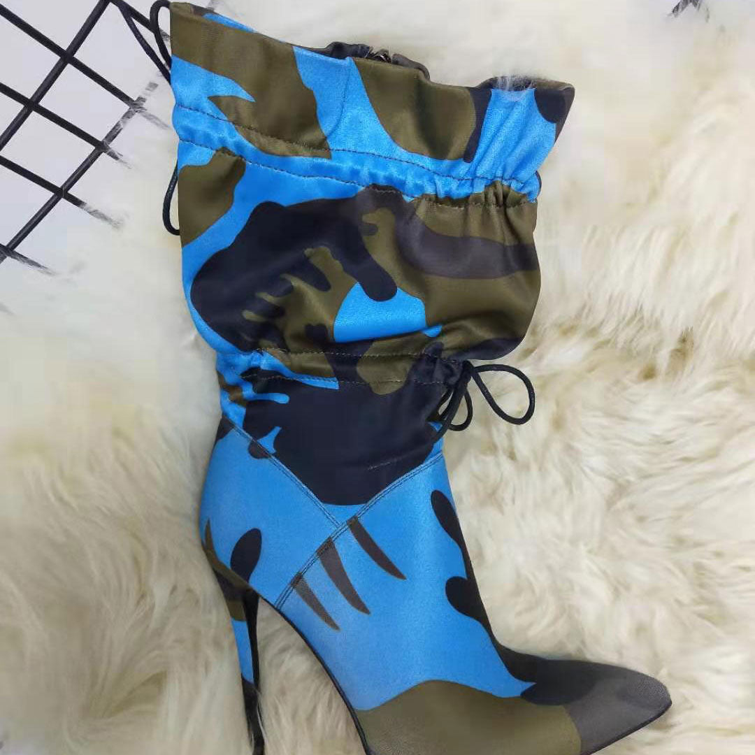 High Heel Pointed Toe Boots With Zipper Shoes - Mislish