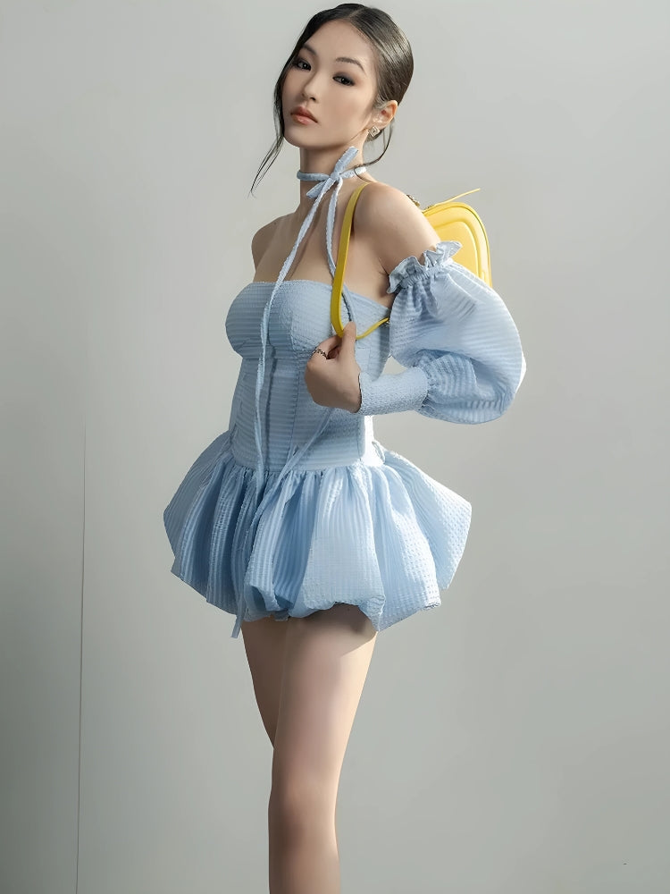 Strapless Bubble Mini Dress