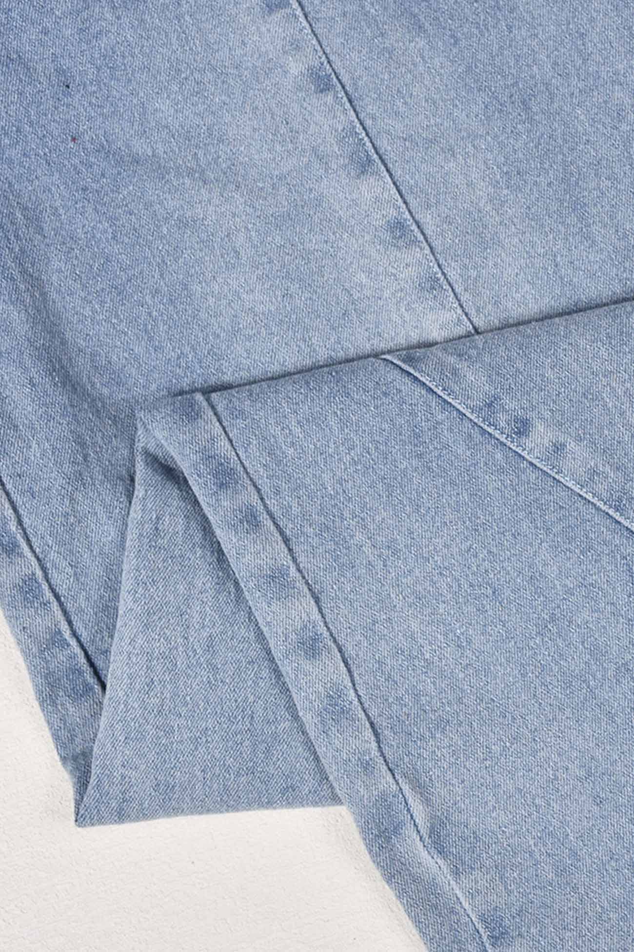 Strapless Elastic Waist Denim Jumpsuits - Fashionpara