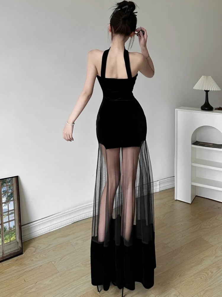 Strapless Sheer Maxi Dress - View 2