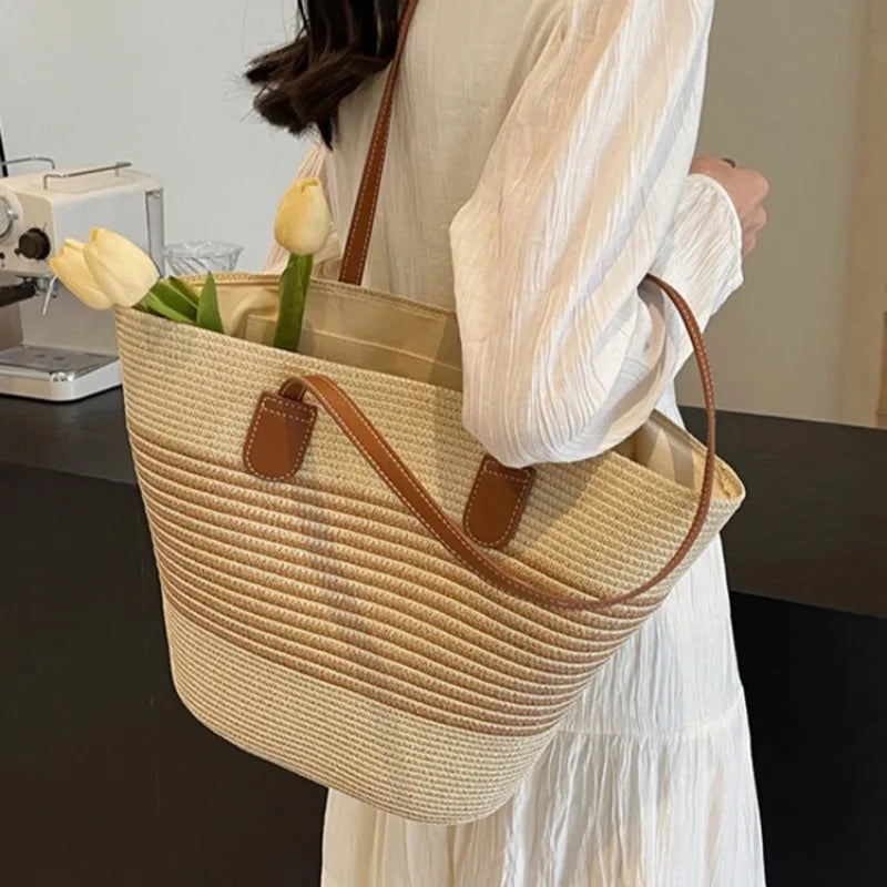 Summer Straw Bag Large Capacity Shoulder Bag