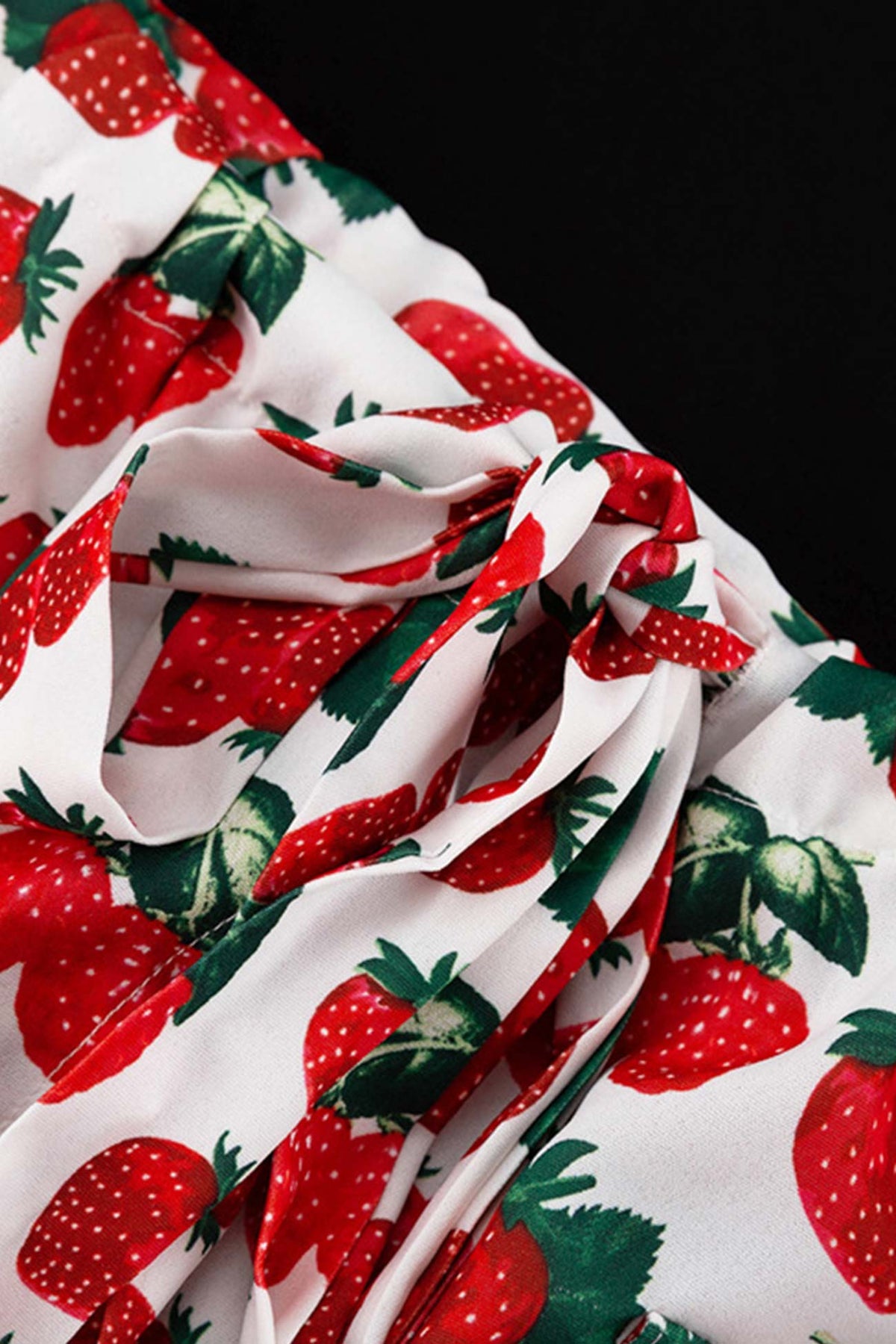Strawberry Print Off-Shoulder Puff-Sleeve Mini Dress 5