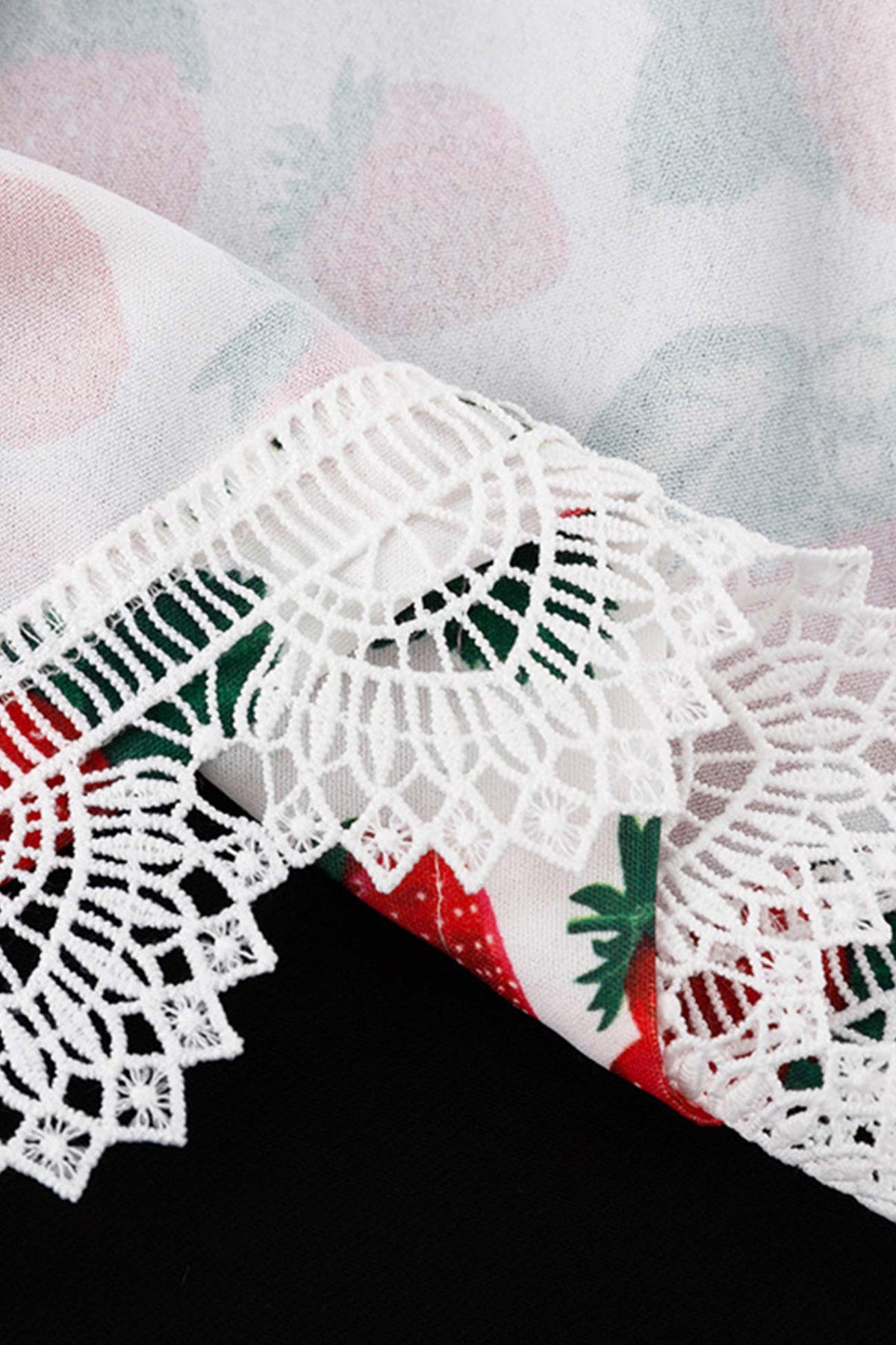 Strawberry Print Off-Shoulder Puff-Sleeve Mini Dress 8