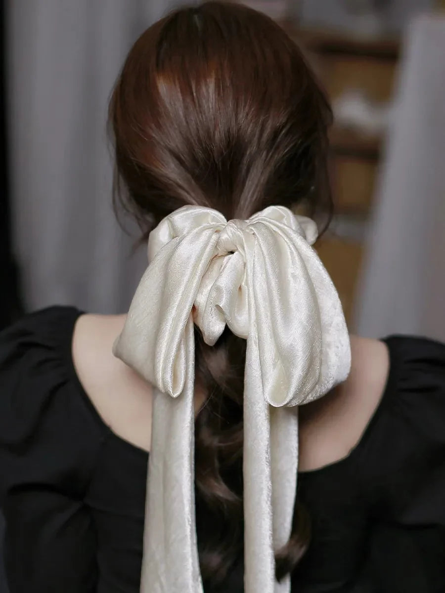 Satin French High-end Party Elegant Fashion Christmas Hair Accessory - Fashionpara