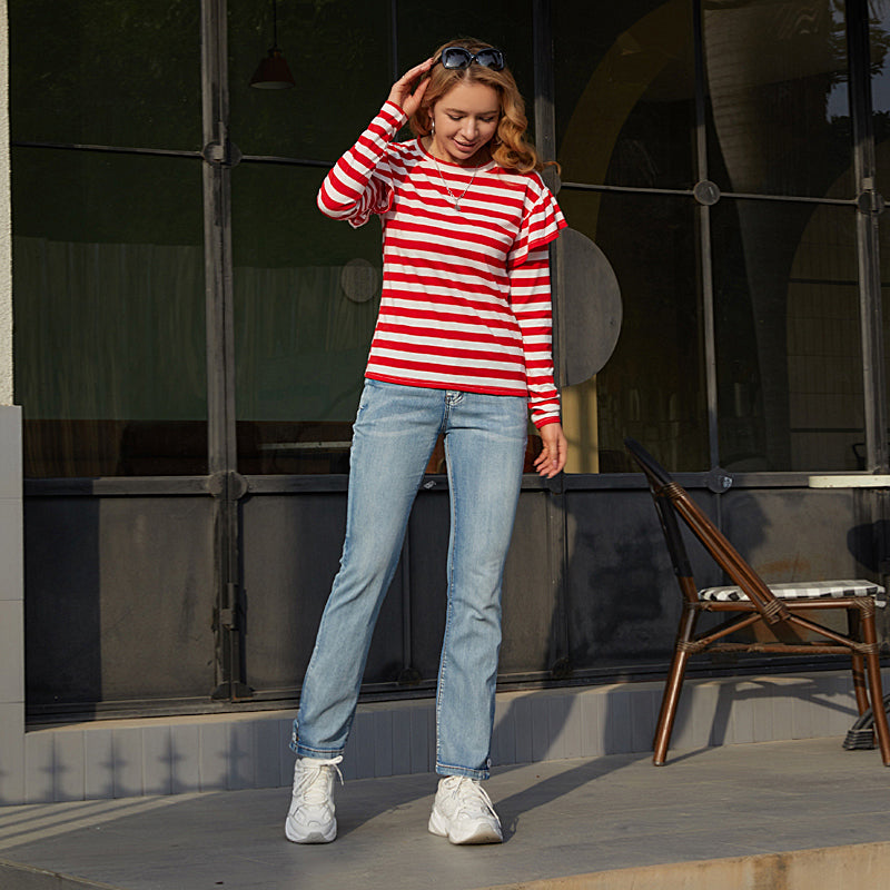 KittenAlarm - Stripe Ruffle Trim Tee